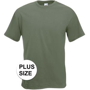 Fruit Of The Loom Grote maten basic olijf groen t-shirt voor heren