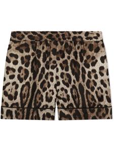 dolce&gabbanakids Dolce & Gabbana Kids Shorts met luipaardprint - Bruin