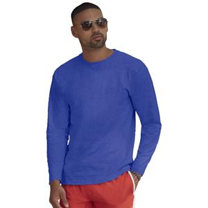 Fruit of the Loom t-shirt lange mouwen - heren - blauw - katoen - regular fit -
