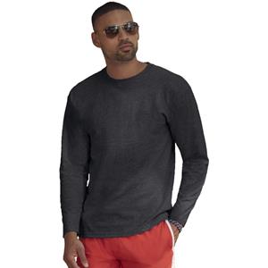 Fruit of the Loom t-shirt lange mouwen - heren - antraciet - katoen - regular fit -