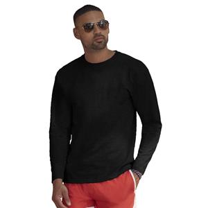 Fruit of the Loom t-shirt lange mouwen - heren - zwart - katoen - regular fit -