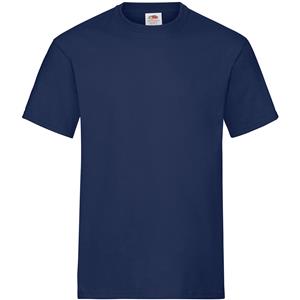 Fruit Of The Loom Set van 2x stuks donkerblauwe/navy t-shirts ronde hals 195 gr heavy T voor heren