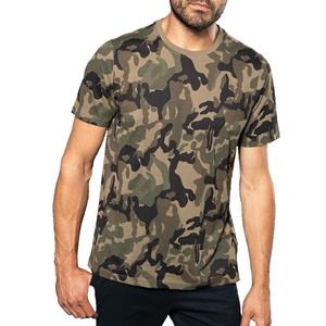 Kariban Camouflage t-shirt met korte mouwen - herenkleding - camouflage kleding - groen -