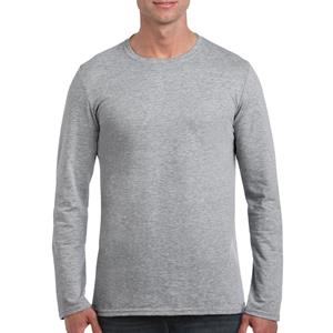 Gildan Basics t-shirt met lange mouwen - Grijs - Herenkleding - Katoen/polyester - Dubbel gestikt -