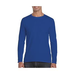 Gildan Basics t-shirt met lange mouwen - Blauw - Herenkleding - Katoen/polyester - Dubbel gestikt -