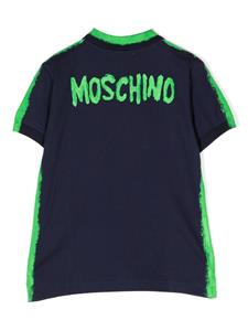 moschinokids Moschino Kids Poloshirt met logoprint - Blauw
