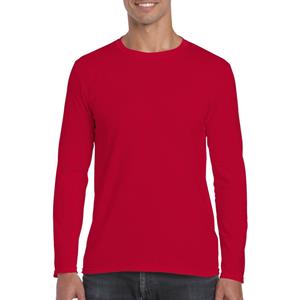 Gildan Basics t-shirt met lange mouwen - Rood - Herenkleding - Katoen/polyester - Dubbel gestikt -