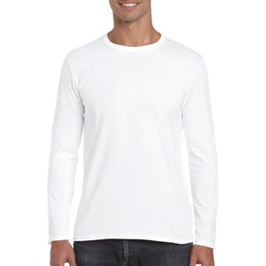 Gildan Basics t-shirt met lange mouwen - Wit - Herenkleding - Katoen/polyester - Dubbel gestikt -