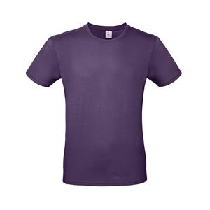 B&C Set van 2x stuks paars basic t-shirt met ronde hals voor heren