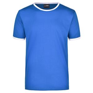 James & Nicholson Blauw met wit heren t-shirt -