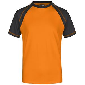 James & Nicholson Heren t-shirt oranje/zwart -