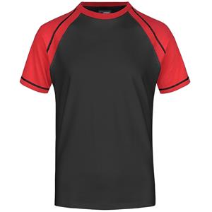 James & Nicholson Heren t-shirt zwart/rood -