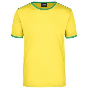 James & Nicholson Geel met groen heren t-shirt -
