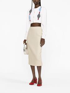 alessandrarich Alessandra Rich Vest verfraaid met bloemen - Beige