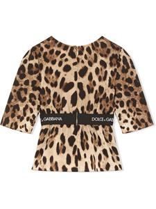 dolce&gabbanakids Dolce & Gabbana Kids Top met luipaardprint - Bruin