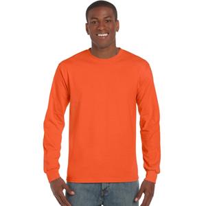Gildan Heren t-shirt lange mouw oranje -