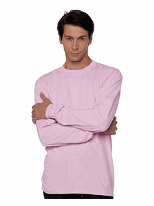 Gildan Heren t-shirt lange mouw roze -