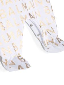 balmainkids Balmain Kids Romper set met logoprint - Wit