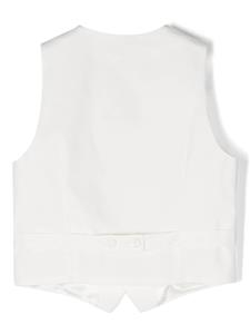 paolopecorakids Paolo Pecora Kids Gilet met enkele rij knopen - Wit