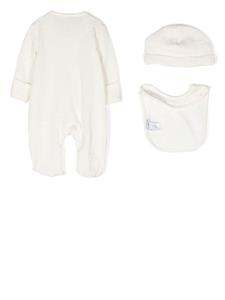 dolce&gabbanakids Dolce & Gabbana Kids Romper met DG-logo jacquard - Wit