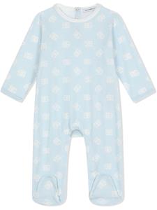 dolce&gabbanakids Dolce & Gabbana Kids Romper met logoprint - Blauw