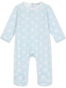 Dolce & Gabbana Kids Romper met logoprint - Blauw