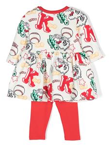 kenzokids Kenzo Kids Jurk met logoprint - Beige