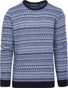 Suitable Prestige Fair Isle Pullover Blauw