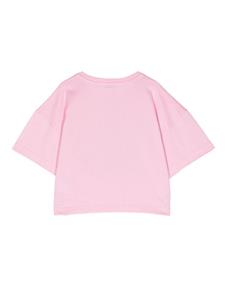 dolce&gabbanakids Dolce & Gabbana Kids T-shirt met geborduurd logo - Roze