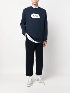 A.P.C. Sweater met logoprint - Blauw