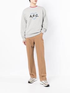 A.P.C. Sweater met logoprint - Grijs