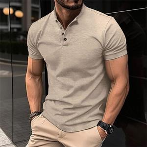 TSBABY 2023 Summer Men's Solid Color Short-sleeved T-shirt Men's Button Large Size Sports Polo Shirt Men's Casual Top T-shirt