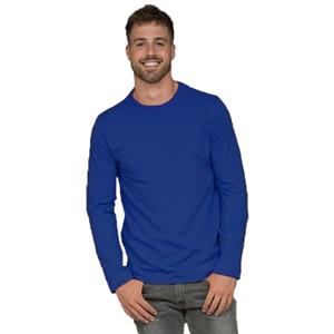 Lemon & Soda Lange mouwen/longsleeve stretch t-shirt - blauw - heren - Herenkleding -