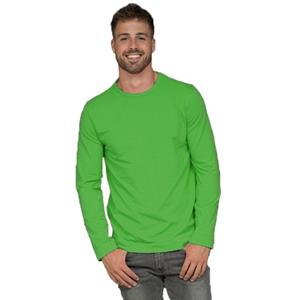 Lemon & Soda Lange mouwen/longsleeve stretch t-shirt - limegroen - heren - Herenkleding -