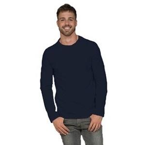 Lemon & Soda Basic stretch shirt lange mouwen/longsleeve navy voor heren