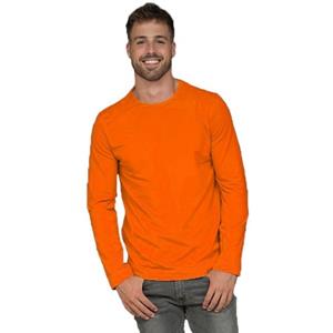 Lemon & Soda Basic stretch shirt lange mouwen/longsleeve oranje voor heren