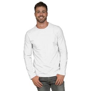 Lemon & Soda Lange mouwen/longsleeve stretch t-shirt - wit - heren - Herenkleding -