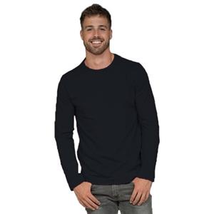 Lemon & Soda Lange mouwen/longsleeve stretch t-shirt - zwart - heren - Herenkleding -