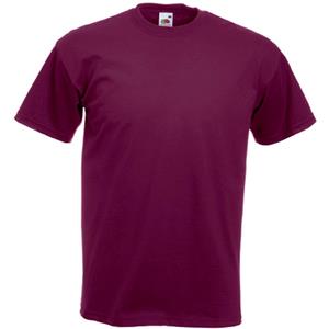 Fruit Of The Loom Set van 3x stuks basic bordeaux rood t-shirt voor heren