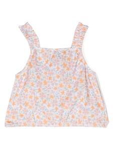Knot Top met bloemenprint - Oranje