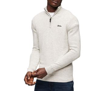 Superdry Sweater Superdry Herren Pullover ESSENTIAL EMB KNIT HENLEY Athletic Grey Marl