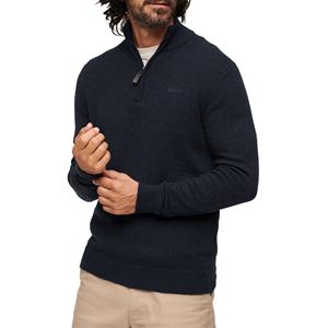 Superdry Sweater Superdry Herren Pullover ESSENTIAL EMB KNIT HENLEY Carbon Navy Marl