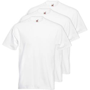 Fruit Of The Loom 3x Grote maten basic wit t-shirt 5XL voor heren