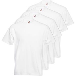 Fruit Of The Loom 4x Grote maten basic wit t-shirt voor heren