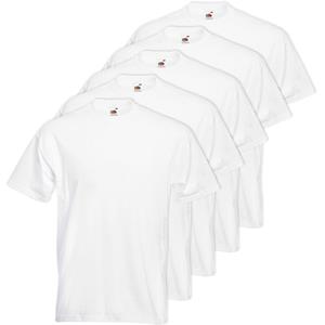 Fruit Of The Loom 5x Grote maten basic wit t-shirt 5XL voor heren