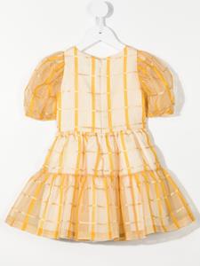 huckleboneslondon Hucklebones London Jurk met pofmouwen - Geel