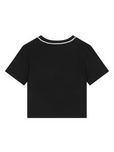 dolce&gabbanakids Dolce & Gabbana Kids T-shirt verfraaid met kristallen - Zwart