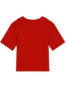 dolce&gabbanakids Dolce & Gabbana Kids Katoenen T-shirt met kant - Rood