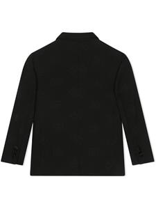 dolce&gabbanakids Dolce & Gabbana Kids Blazer met enkele rij knopen en DG-logo jacquard - Zwart