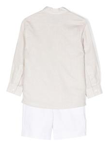 AMAYA Shirt en shorts met krijtstreep - Beige
